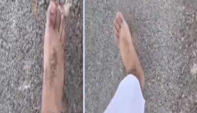 موقف طريف لشاب حافي القدمين في درجة حرارة 43 بعد سرقة نعاله .. فيديو