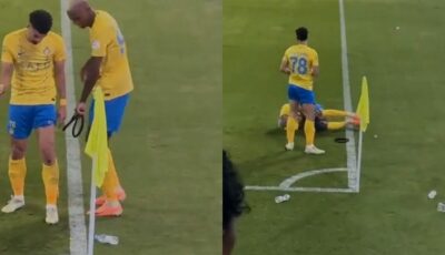 جماهير الأهلي يلقون تاليسكا بـ زجاجات المياه .. فيديو